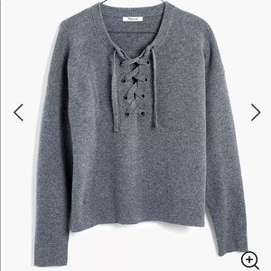 Madewell Lace-Up Pullover Sweater